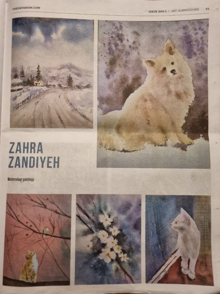Zahra Zandiyeh watercolor paintings published by The Ontarion