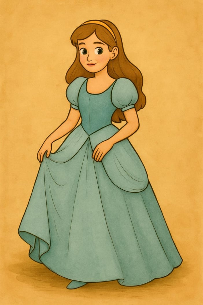 Cinderella illustrated story panel