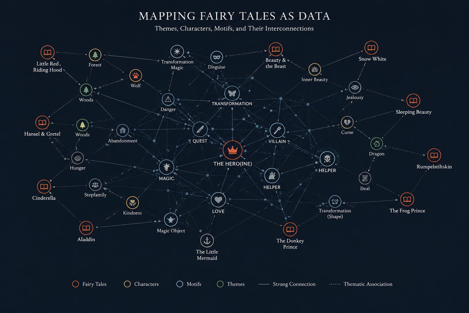 Mapping Fairy Tales as Data network visualization