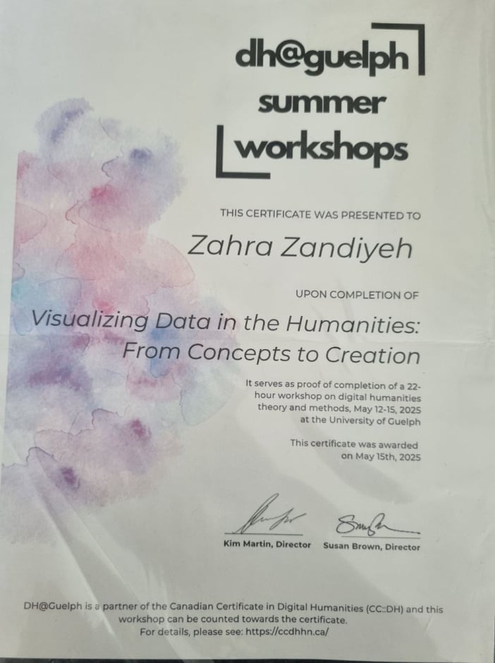 Data Visualization Workshop certificate